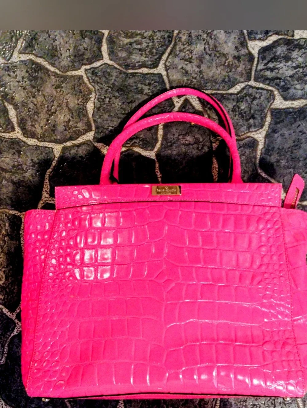 Kate Spade Alice Ridgely Avenue Pink Sapphire leather satchel RARE VINTAGE
